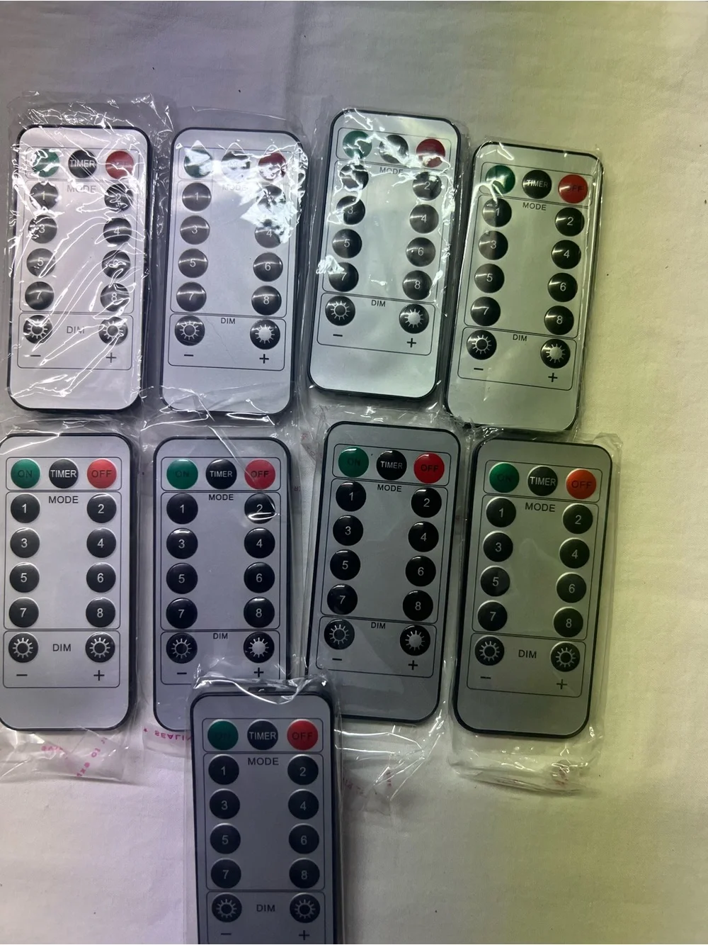 Lot of 9 - Brand New Universal Infrared LED Strip Remote Control - Gray